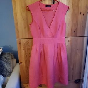 Mexx Salmon Coloured Linen Blend Sleeveless Dress size 6